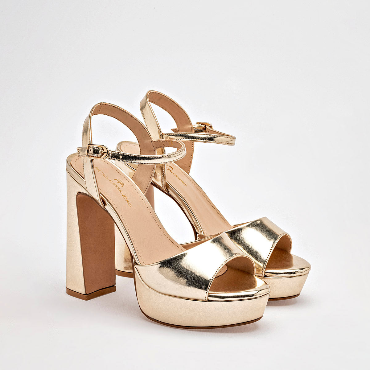 Zapatilla Casual Pietro Alessandro Mujer 1955 Oro Tacon 13 cm