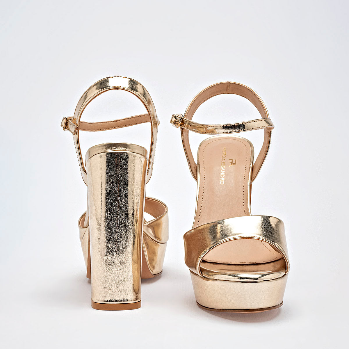 Zapatilla Casual Pietro Alessandro Mujer 1955 Oro Tacon 13 cm