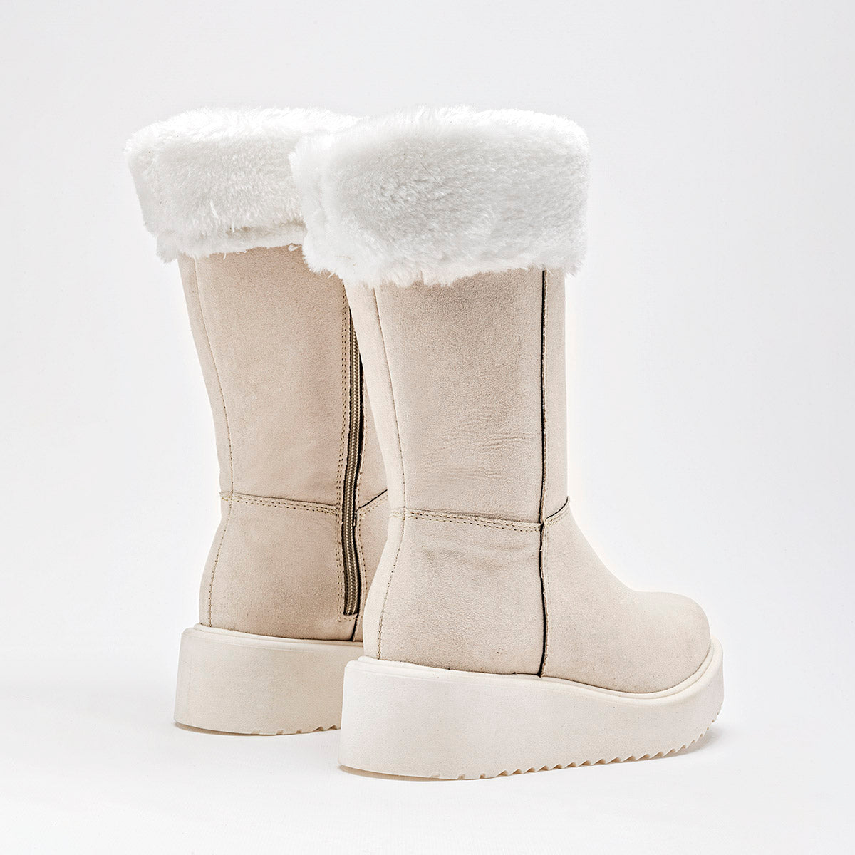 Bota Invernal Been Clas Mujer 19661 Beige Plataforma 5cm Tubo 25cm
