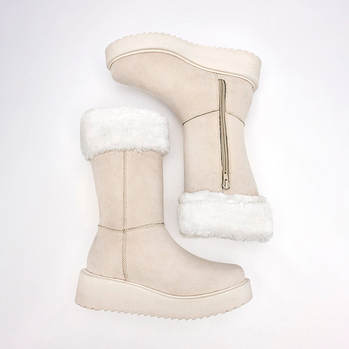 Bota Invernal Been Clas Mujer 19661 Beige Plataforma 5cm Tubo 25cm