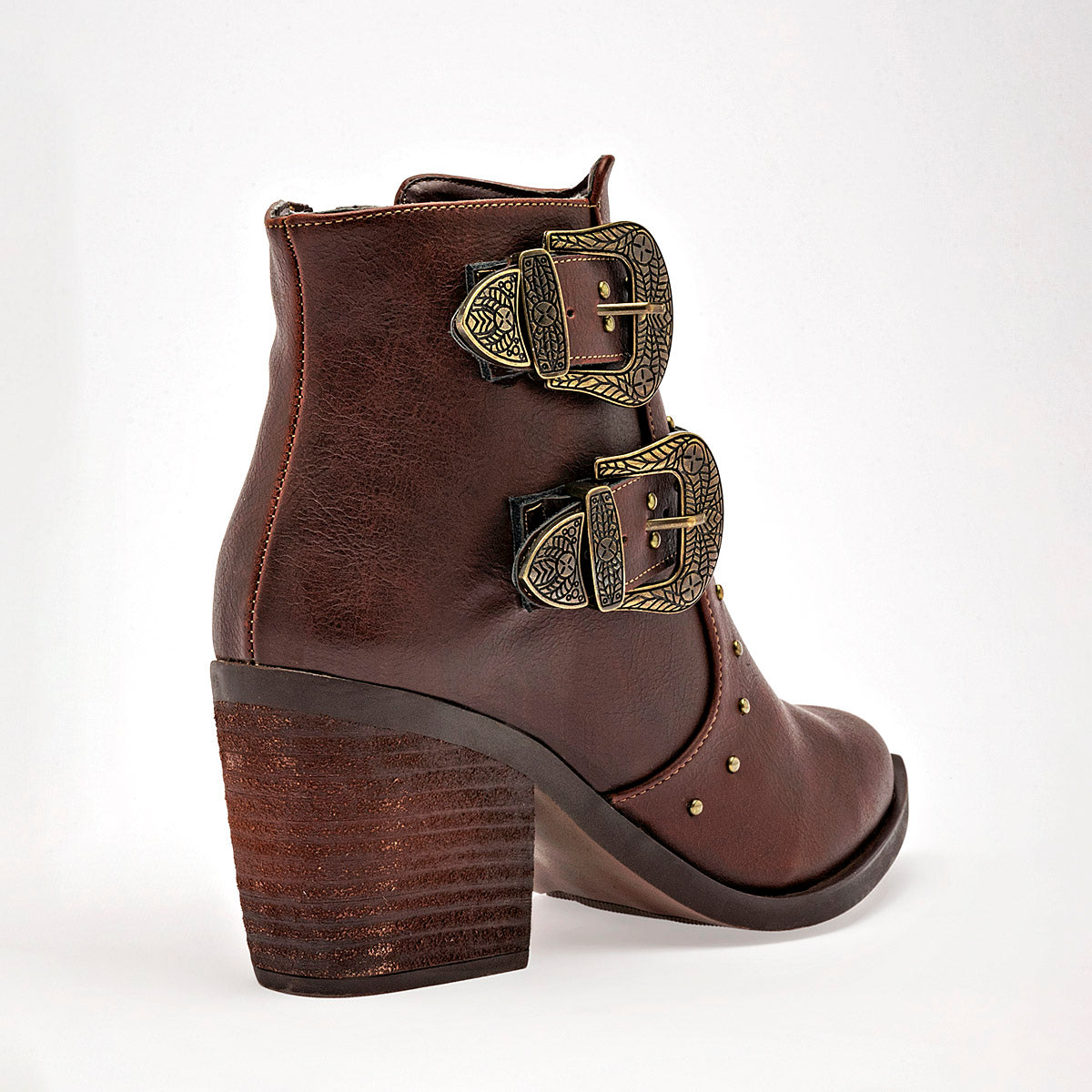 Bota Casual Lady One Mujer Ca5115 Cafe Tacon 7 Cm Tubo 10 Cm