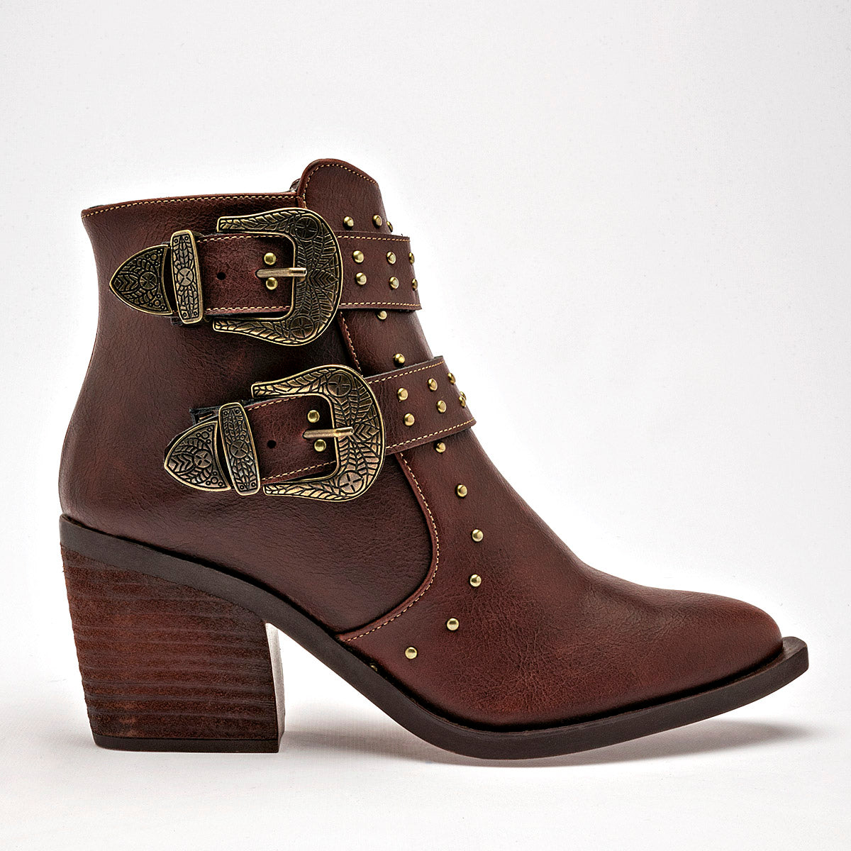 Bota Casual Lady One Mujer Ca5115 Cafe Tacon 7 Cm Tubo 10 Cm