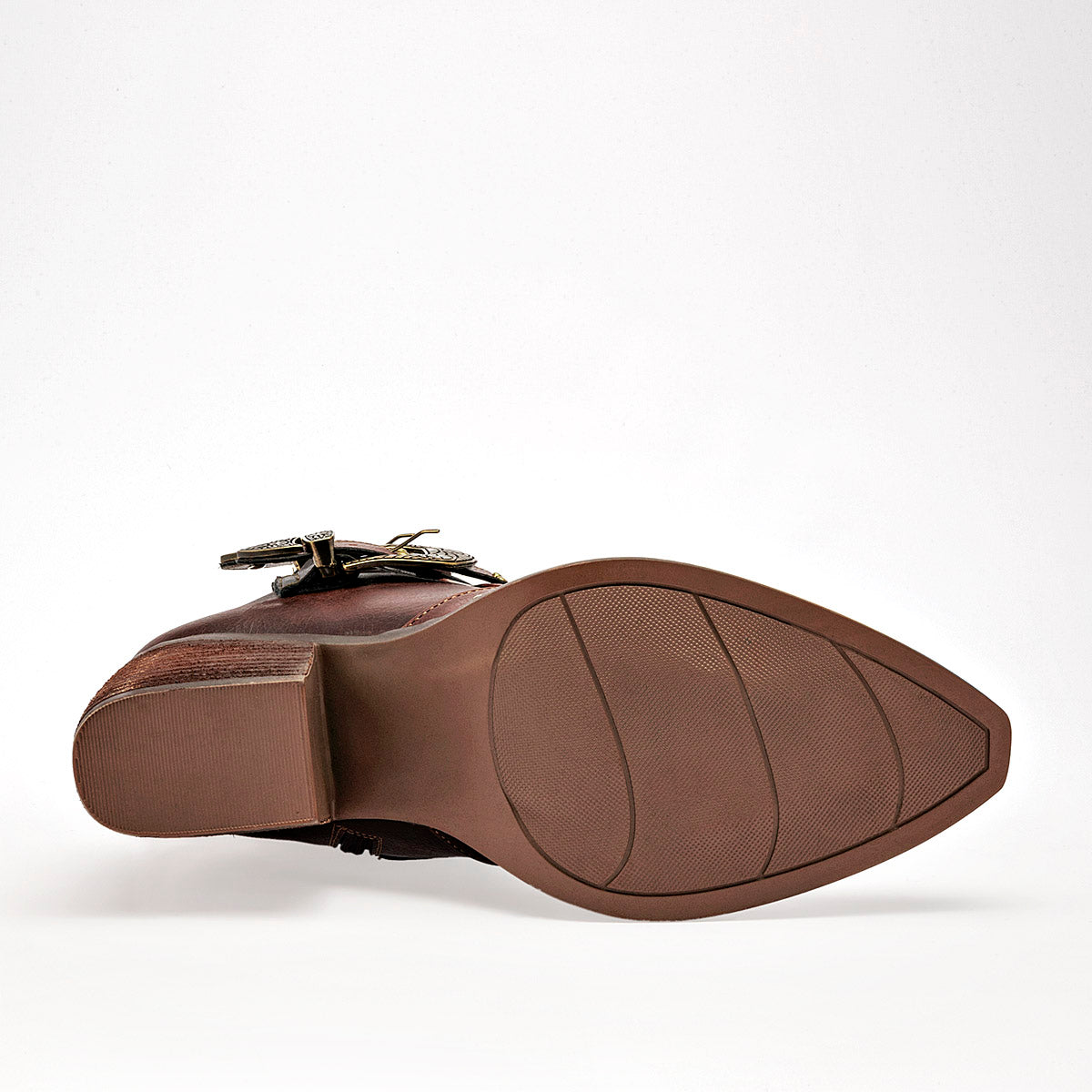 Bota Casual Lady One Mujer Ca5115 Cafe Tacon 7 Cm Tubo 10 Cm