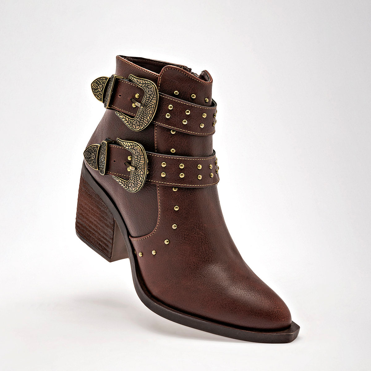 Bota Casual Lady One Mujer Ca5115 Cafe Tacon 7 Cm Tubo 10 Cm