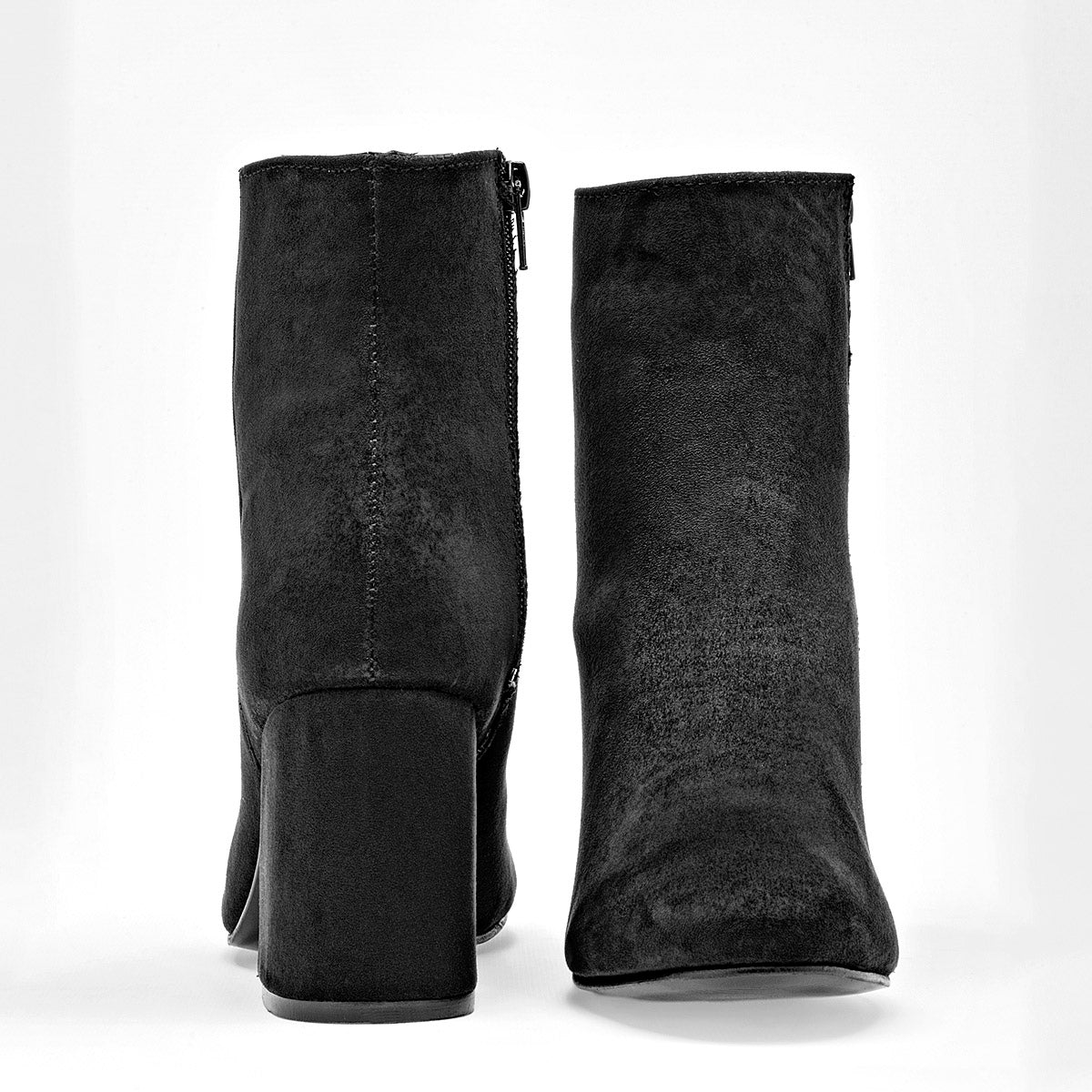 Botin Casual Moramora Mujer Xana Negro Tacon 8 Cm