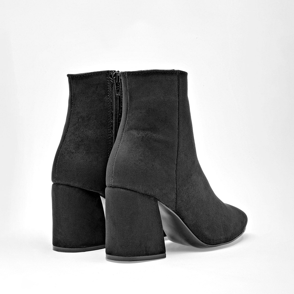 Botin Casual Moramora Mujer Xana Negro Tacon 8 Cm