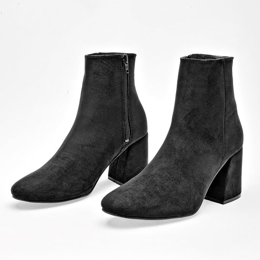 Botin Casual Moramora Mujer Xana Negro Tacon 8 Cm