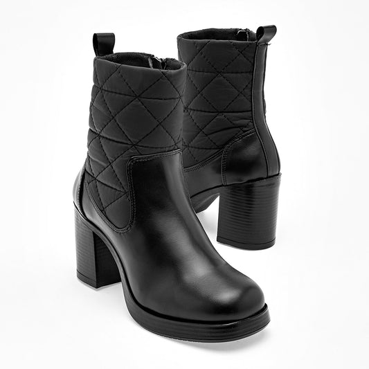 Botin Casual Taguesi Mujer 47308 Negro Tacon 8 Cm