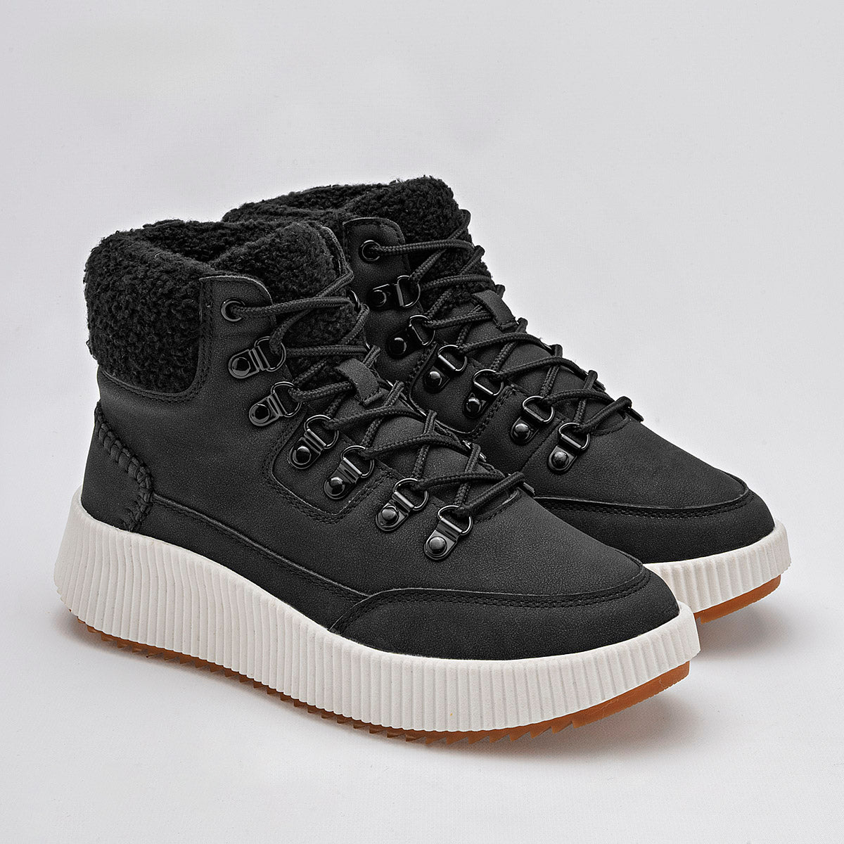 Botin Casual Been Class Mujer 18745 Negro Plataforma 4 Cm