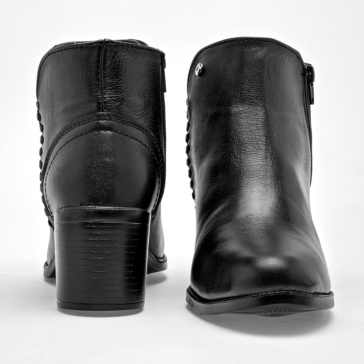 Botin Casual Moramora Mujer Ariadna Negro Tacon 6 Cm
