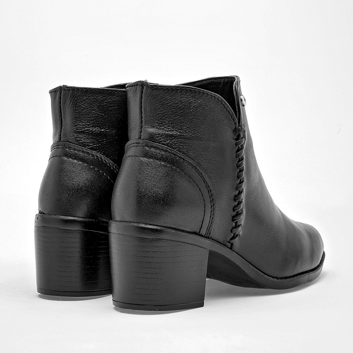 Botin Casual Moramora Mujer Ariadna Negro Tacon 6 Cm