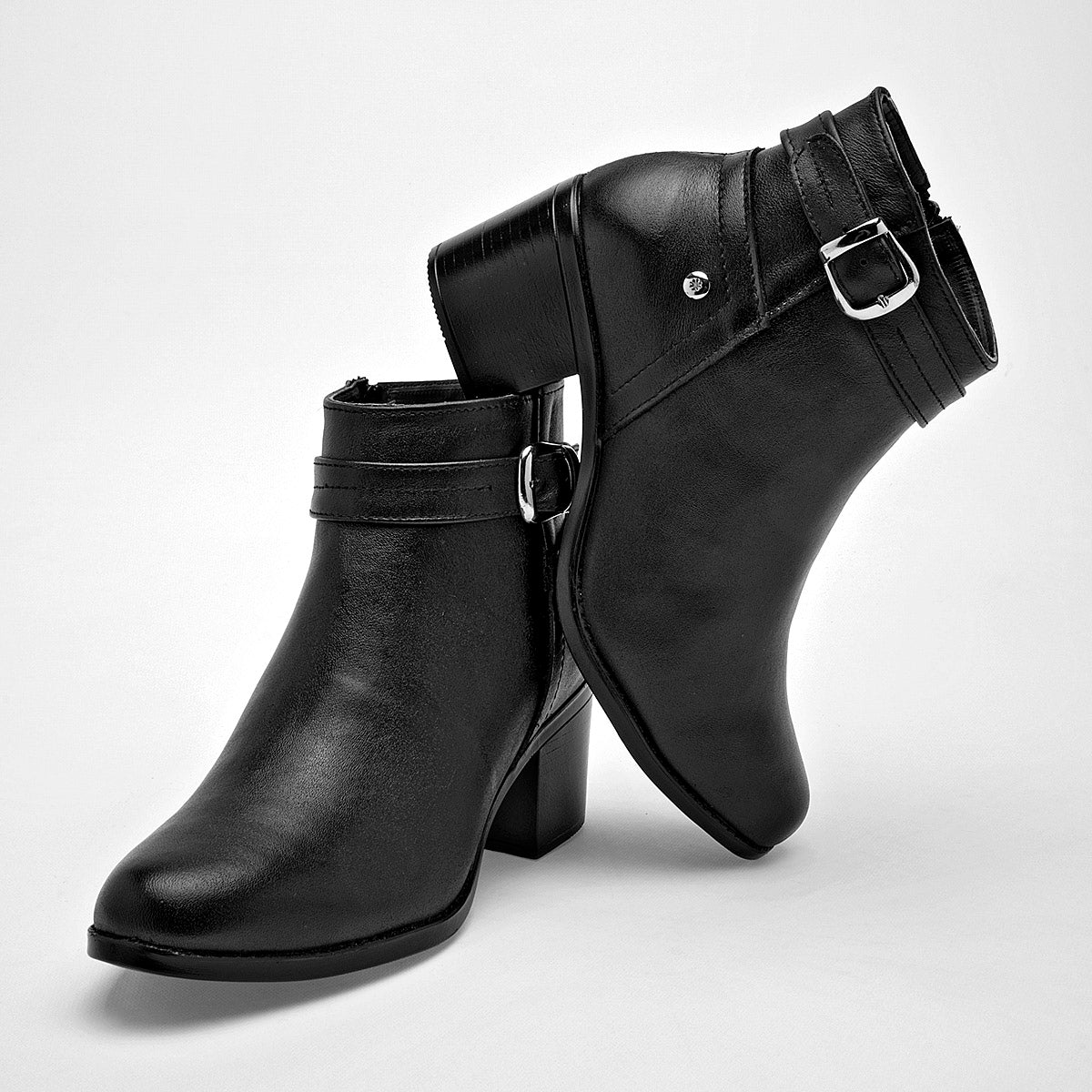 Botin Casual Moramora Mujer Beatriz Negro Tacon 6 Cm