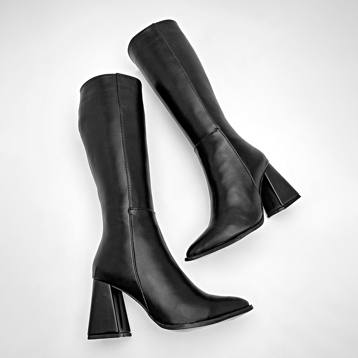 Bota Larga Mimar Para Mujer 721 Color Negro Tacon 8cm Tubo 40cm