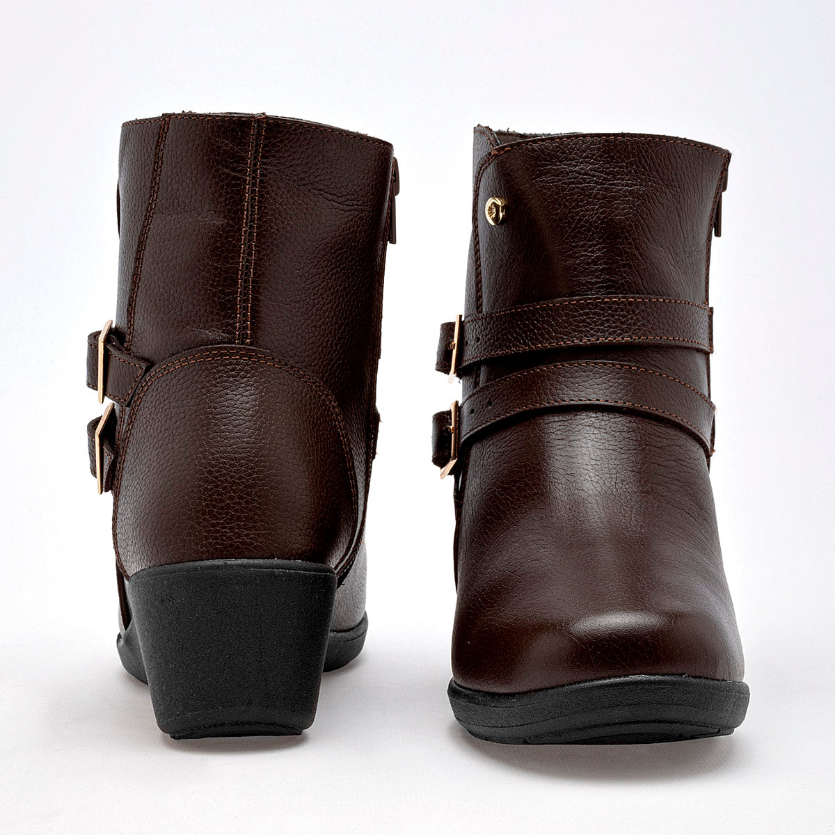 Botin Casual Piel Moramora Mujer Maite Cafe Plataforma 4 Cm