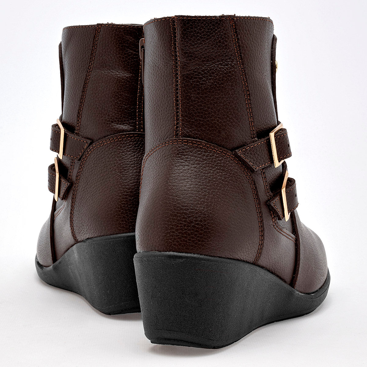 Botin Casual Piel Moramora Mujer Maite Cafe Plataforma 4 Cm