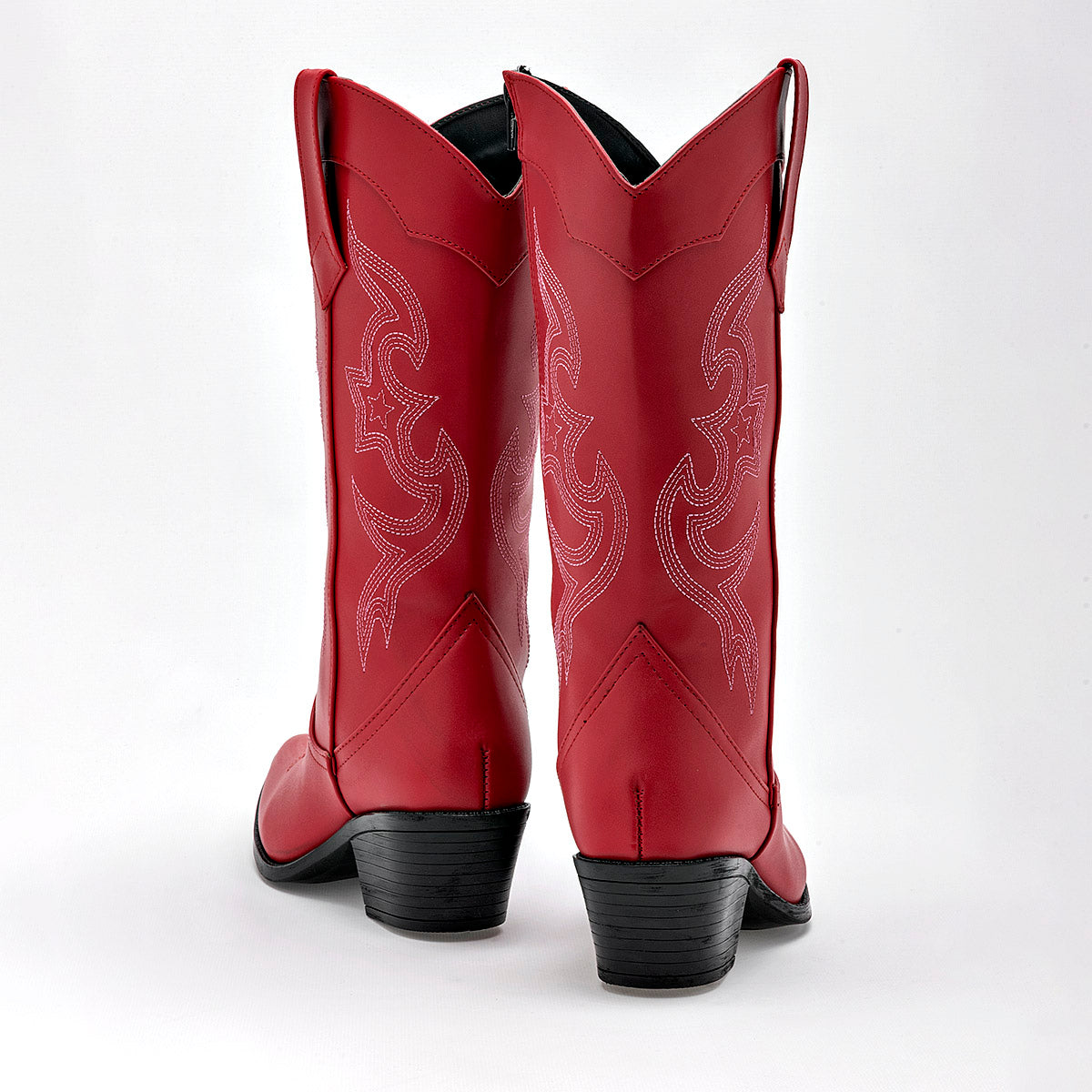 Bota Vaquera Moramora Para Mujer Shirly Color Rojo Tacon 6cm Tubo 30 Cm