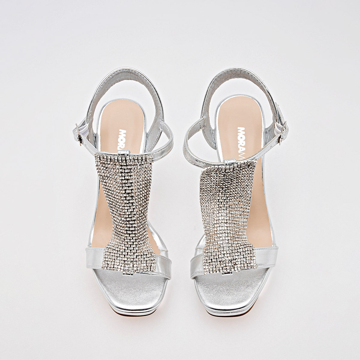 Zapatilla Casual Moramora Mujer Yara Plata Tacon 11 Cm