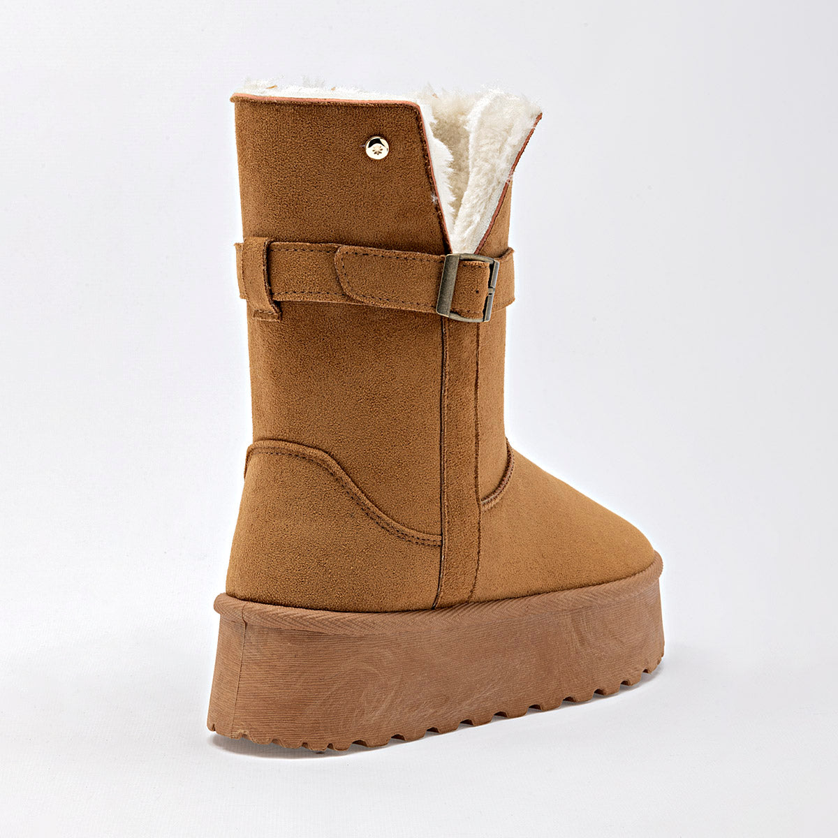 Bota Casual Moramora Mujer Clara Camel Plataforma 5 Cm