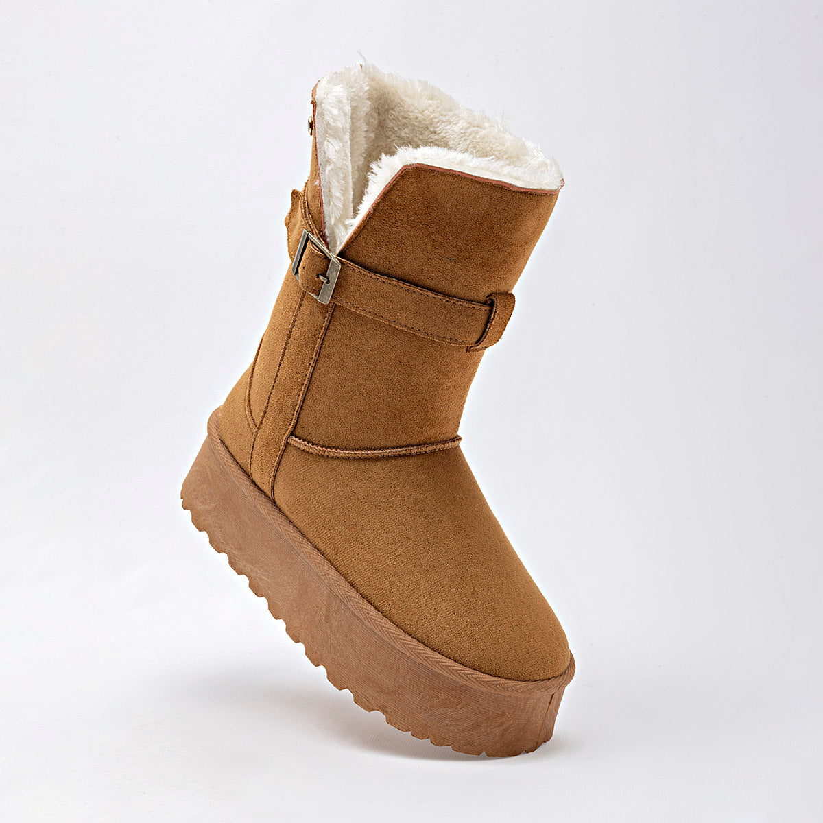 Bota Casual Moramora Mujer Clara Camel Plataforma 5 Cm