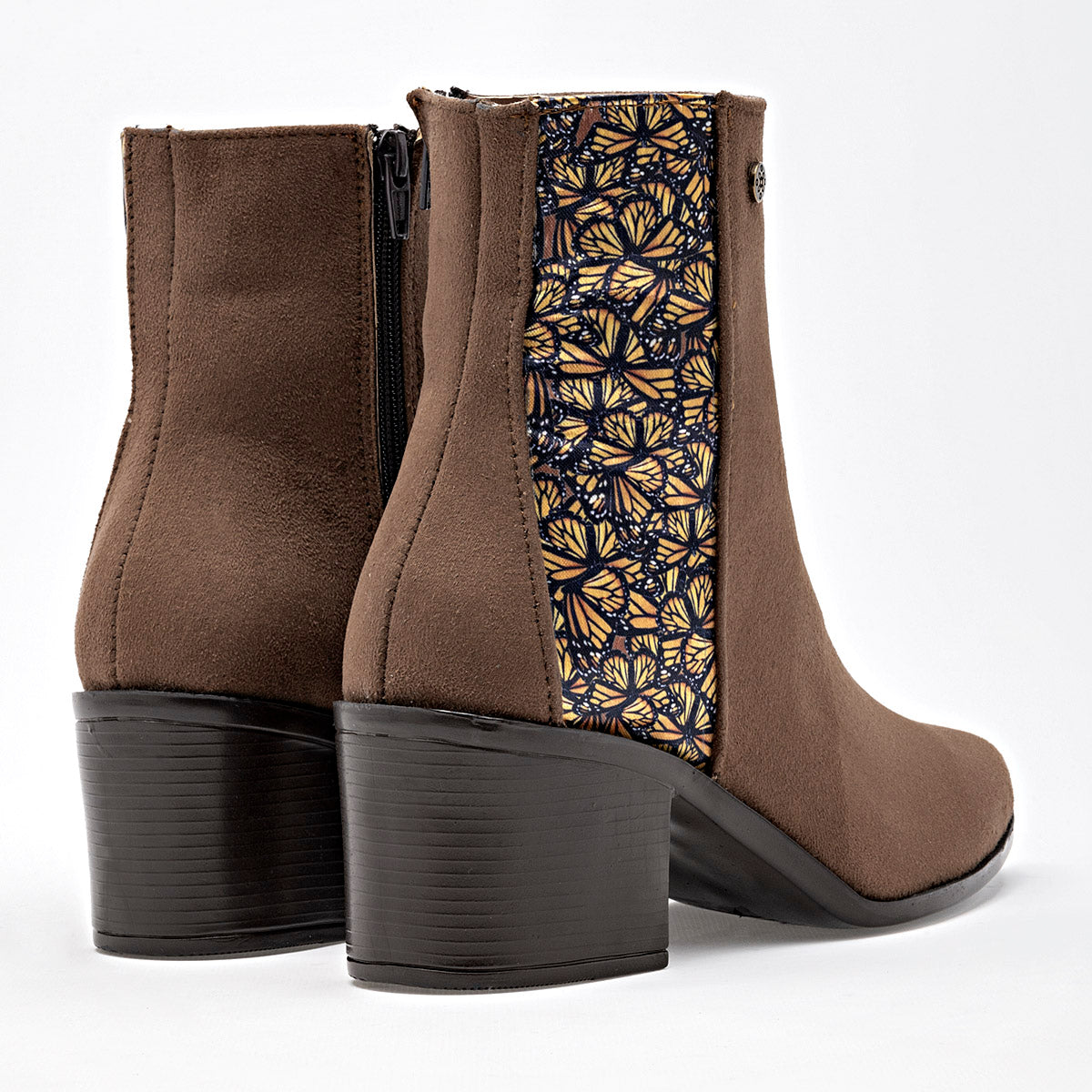 Botin Casual Mora Tierra Mujer Zoey Camel Tacon 6 Cm