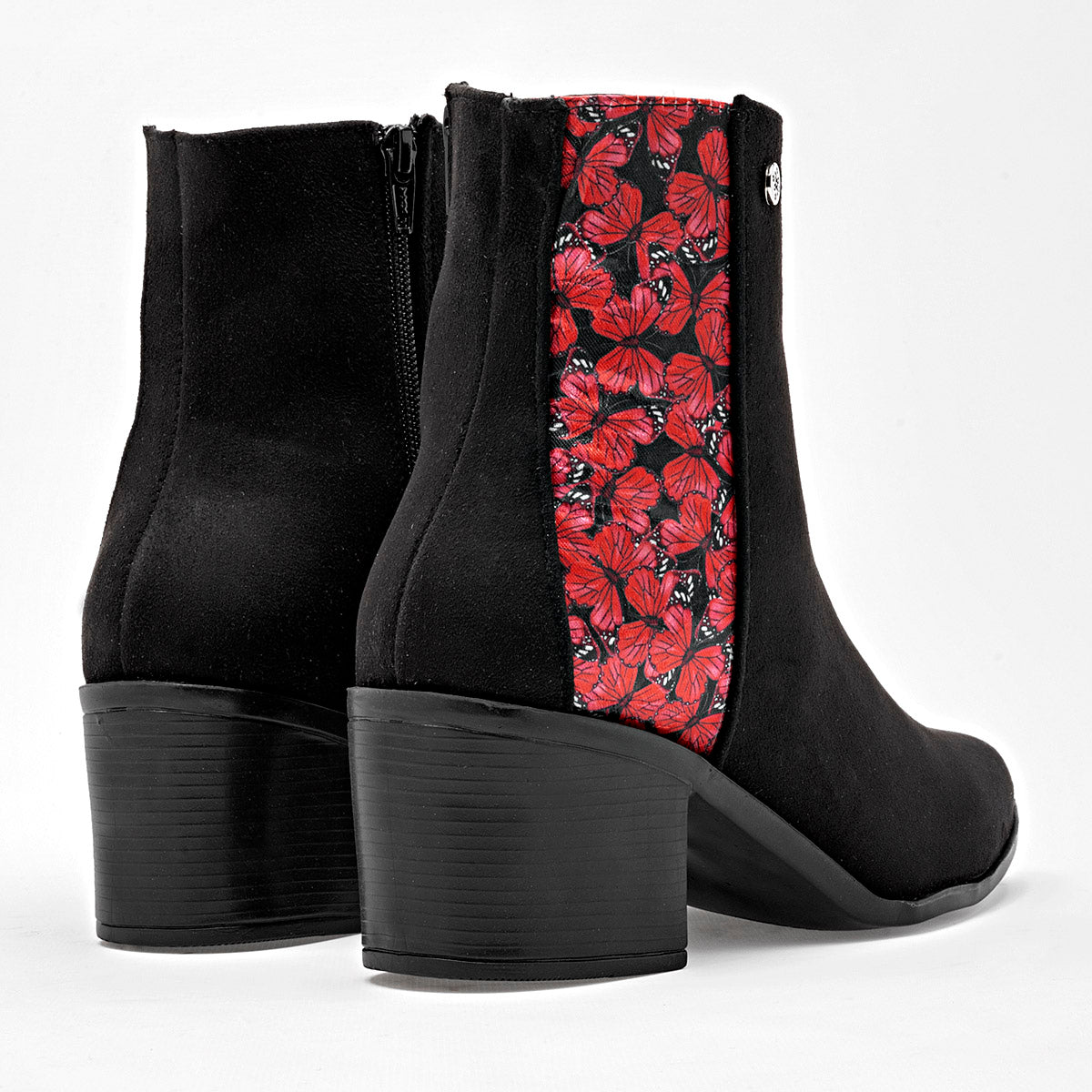 Botin Casual Mora Tierra Mujer Zoey Negro Tacon 6 Cm