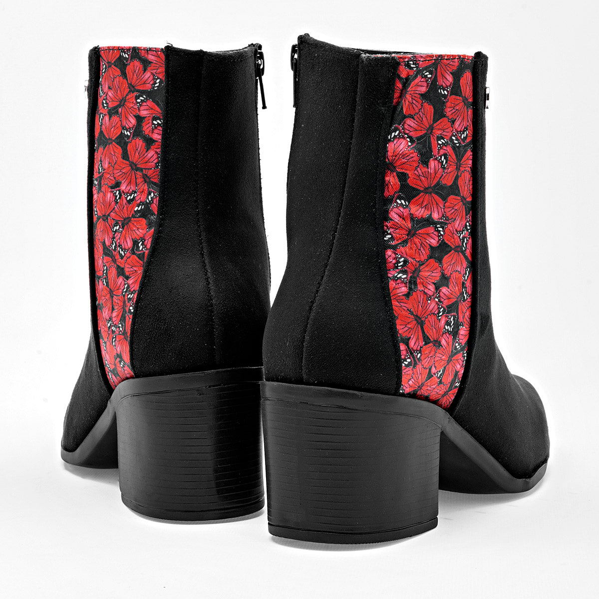 Botin Casual Mora Tierra Mujer Zoey Negro Tacon 6 Cm