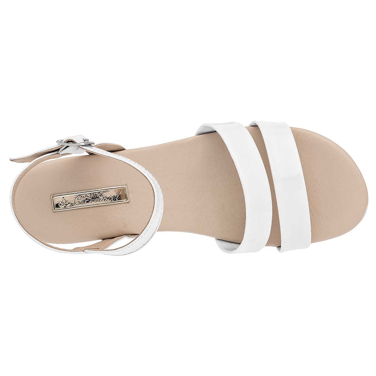Sandalia Caramel 0010 Para Mujer Talla 22 Al 26 Blanco