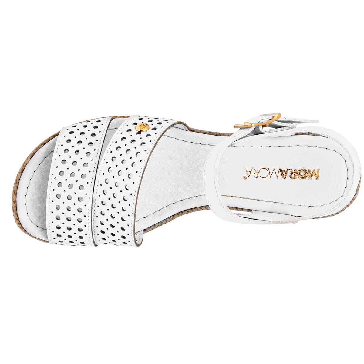 Sandalia Moramora 135039 Para Mujer Talla 22 Al 26 Blanco