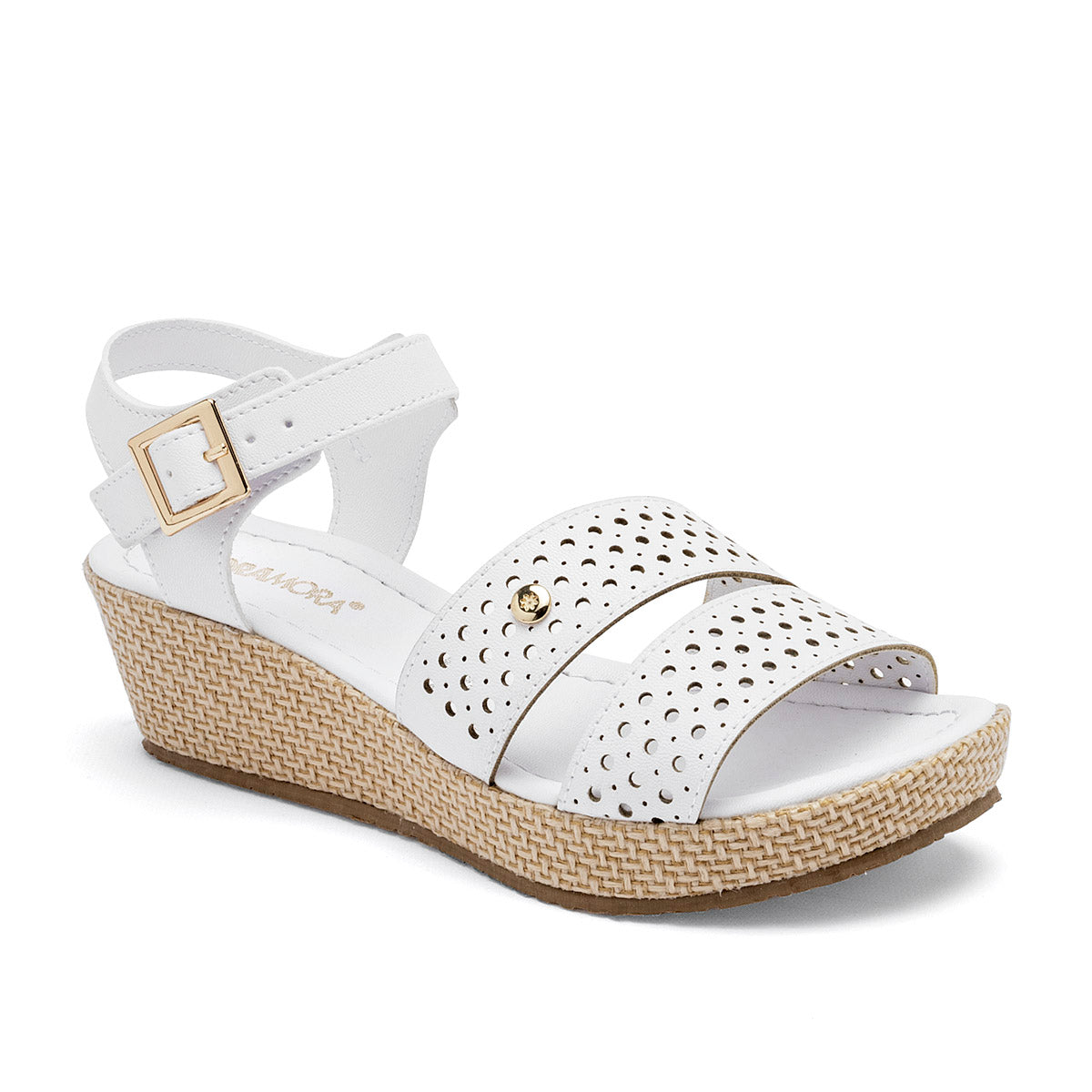 Sandalia Moramora 135039 Para Mujer Talla 22 Al 26 Blanco