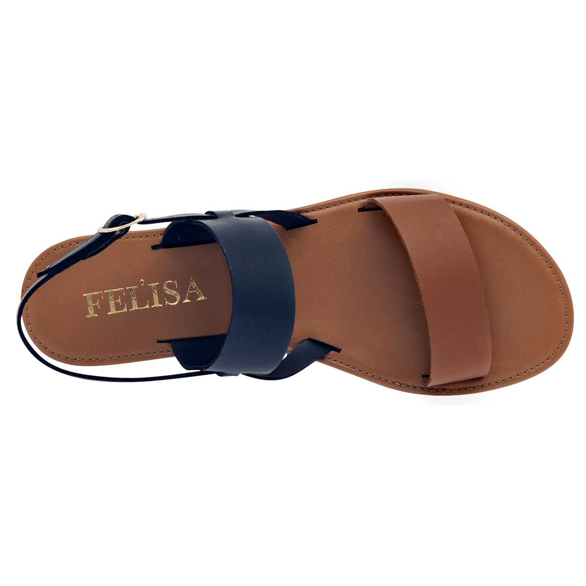 Sandalia Con Hebilla Felisa 2528 Para Mujer Color Camel