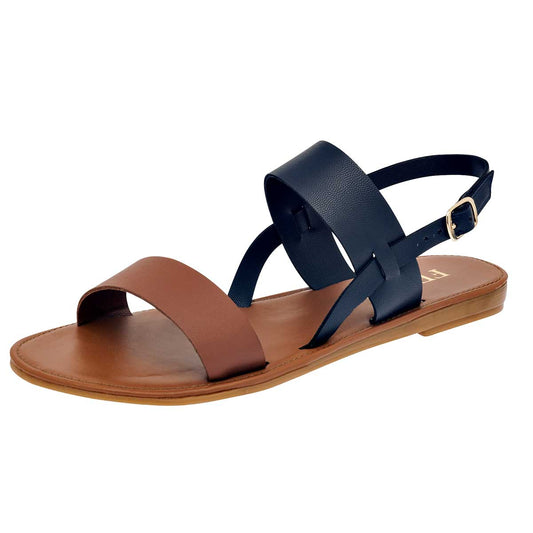 Sandalia Con Hebilla Felisa 2528 Para Mujer Color Camel
