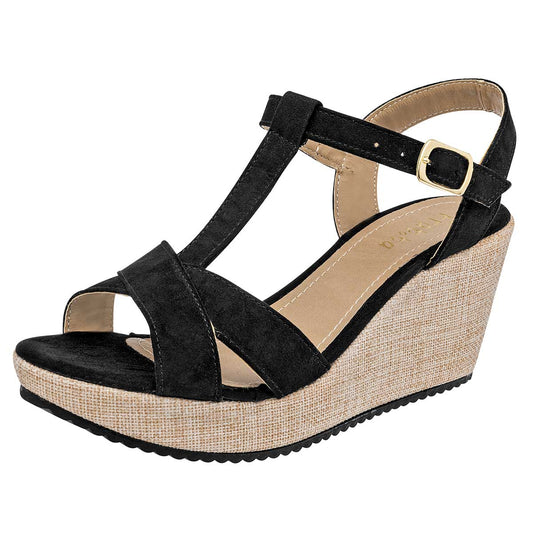 Sandalia Fratta 6040 Para Mujer Negro