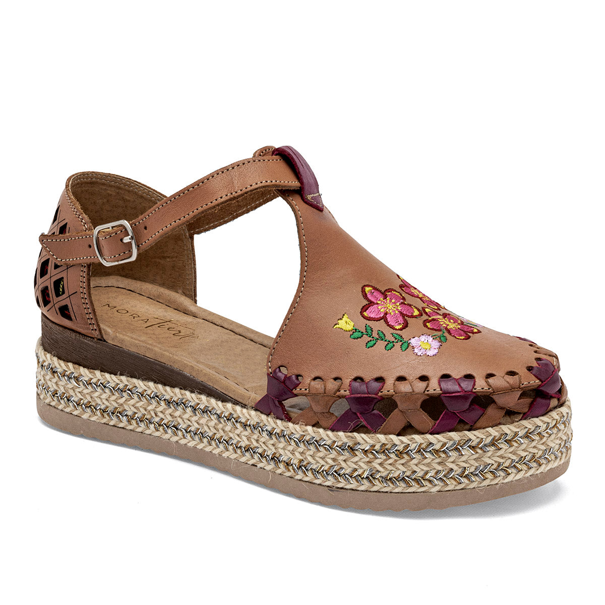 Sandalia Mora Tierra 1612202 Para Mujer Color Camel