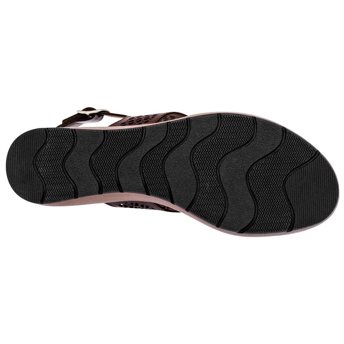Sandalia Con Hebilla Vitalia 0613 Para Mujer Color Cafe