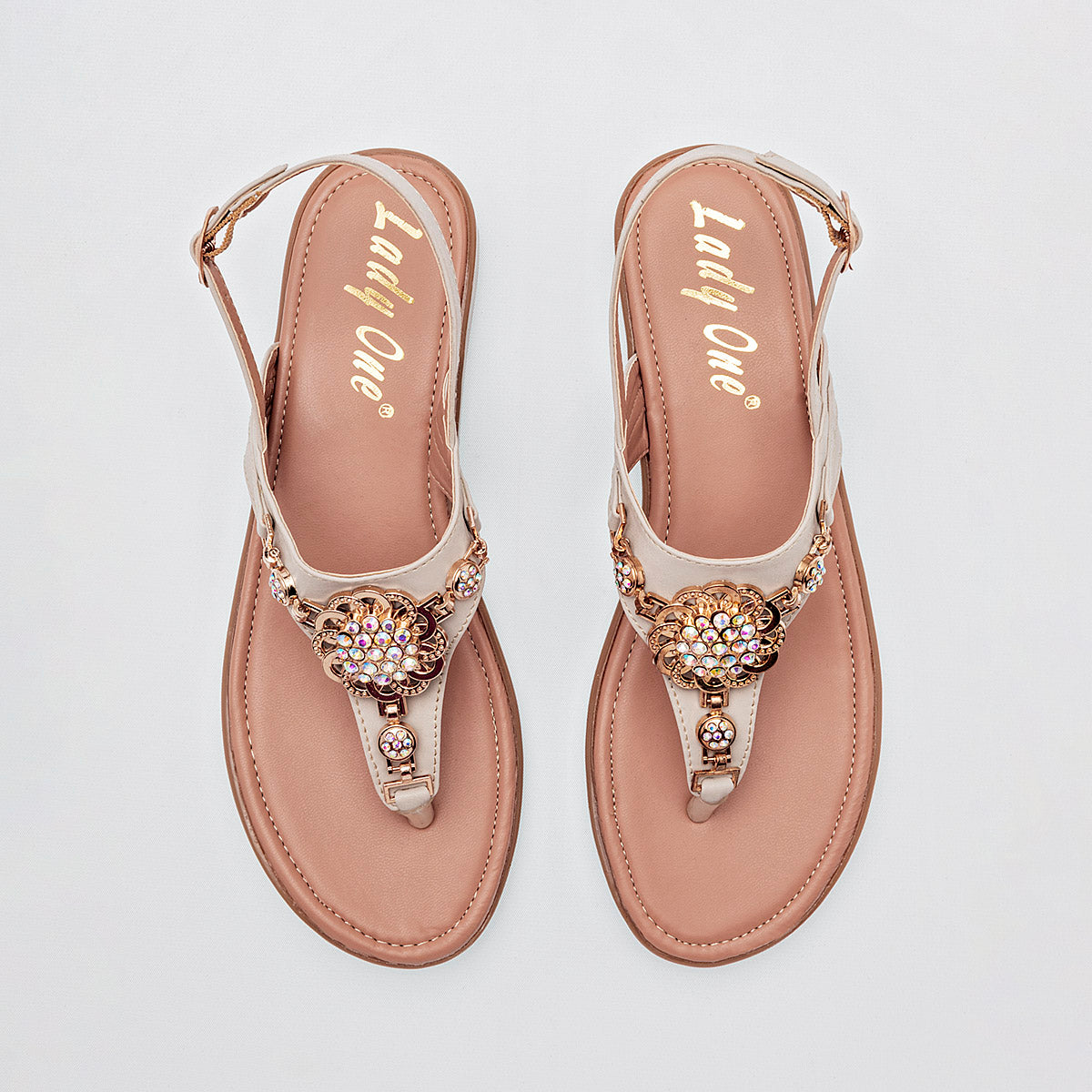 Sandalia Pata De Gallo Lady One Ny2513 Mujer Color Beige