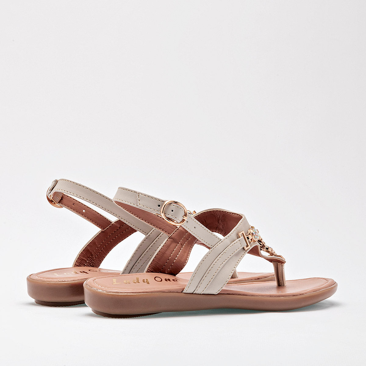 Sandalia Pata De Gallo Lady One Ny2513 Mujer Color Beige