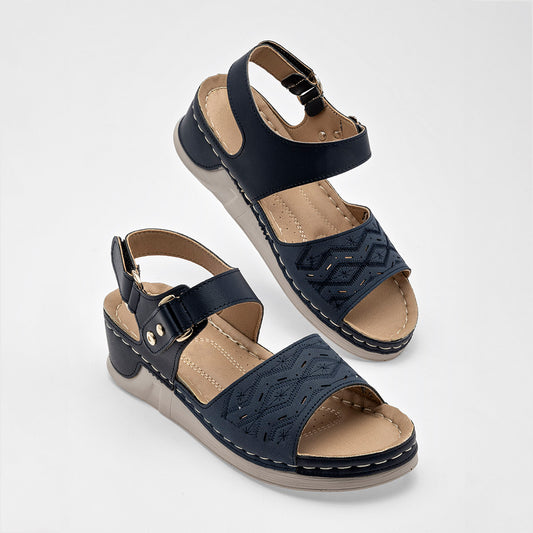 Sandalia Mora Confort 1363051 Para Mujer Color Marino
