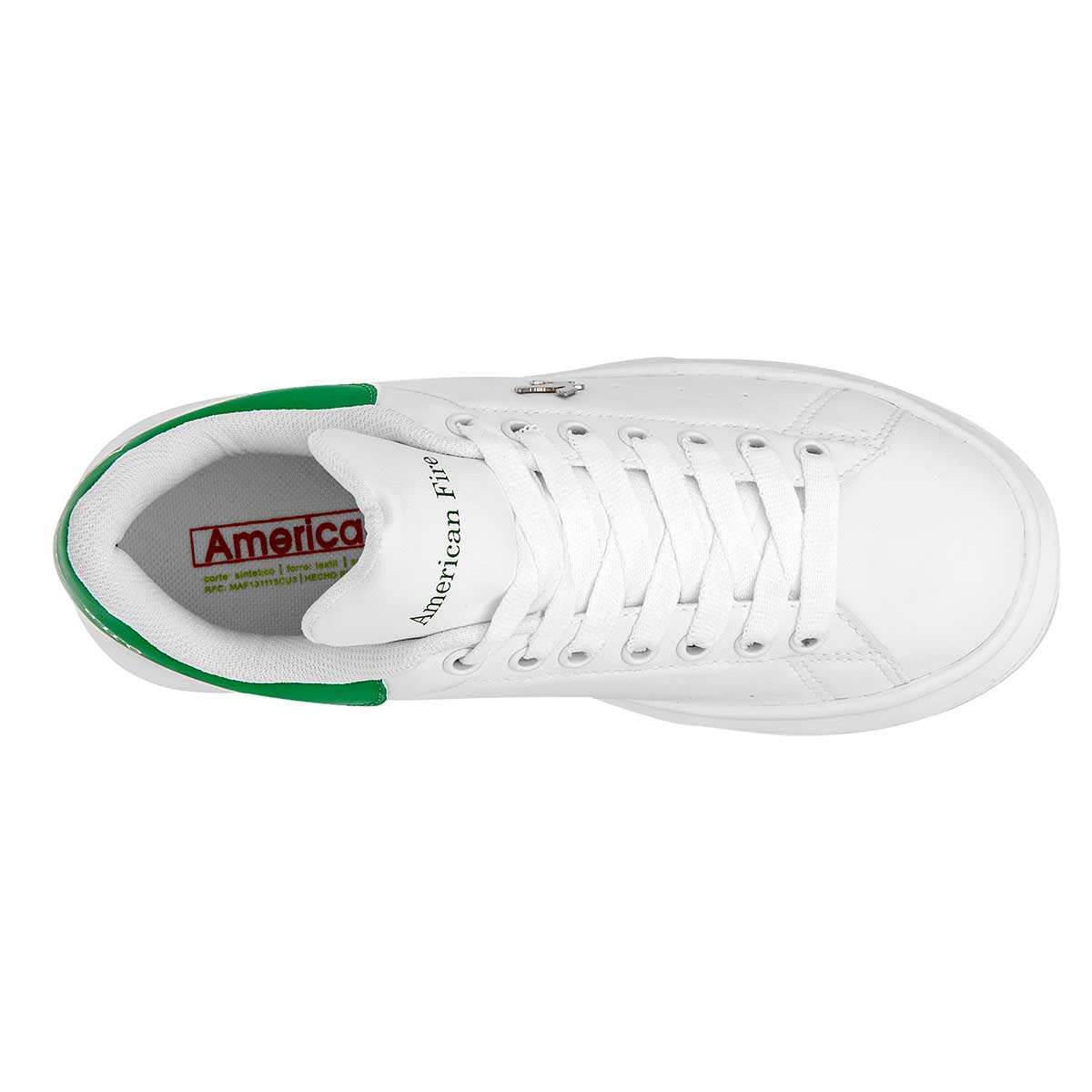 TENIS URBANO HOMBRE AMERICAN FIRE 7118 BLANCO VERDE