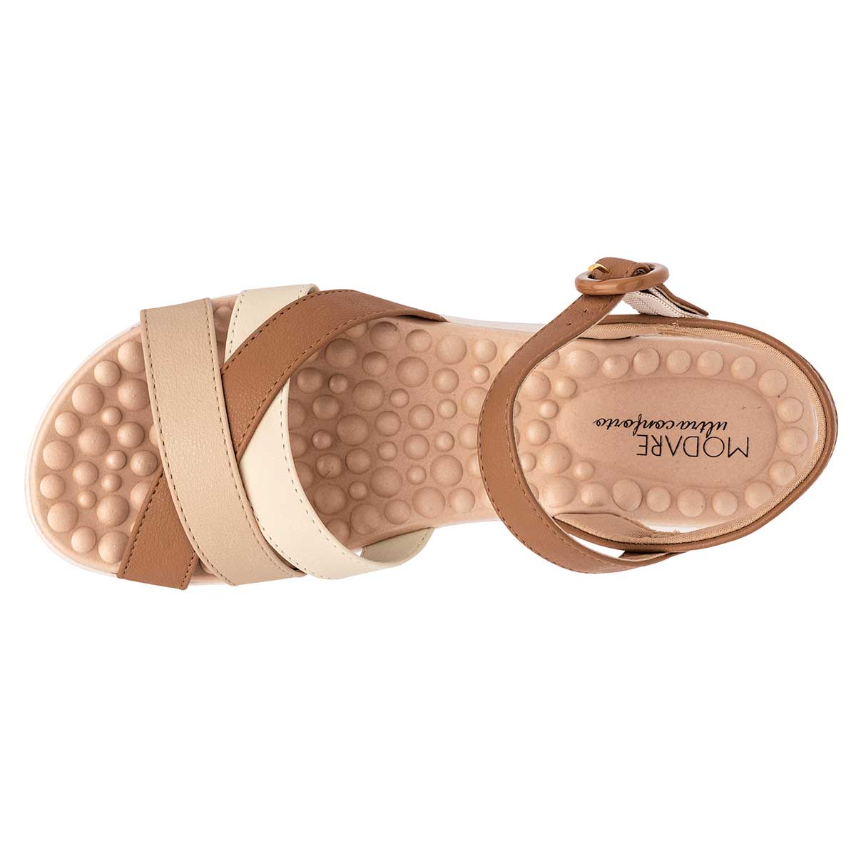Sandalia Con Hebilla Modare 7142124 Mujer Color Camel