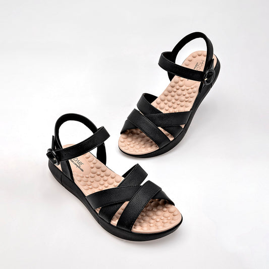 Sandalia Con Hebilla Modare 7142124 Mujer Color Negro