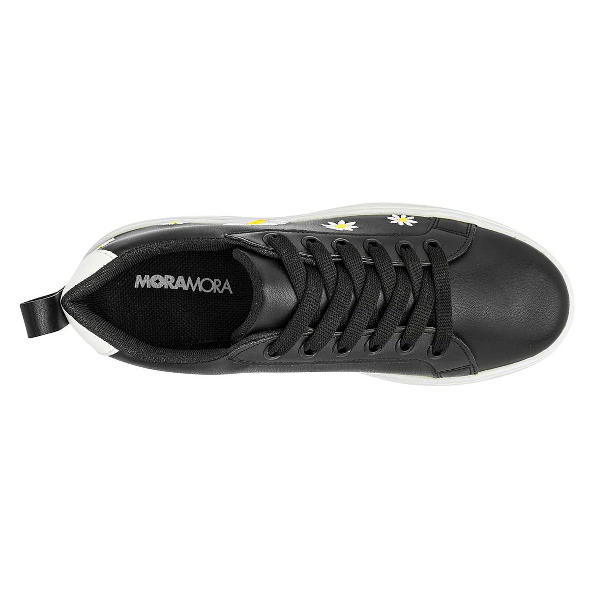 TENIS URBANO MUJER MORAMORA CIRA NEGRO BLANCO