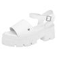 Sandalia Chunky Moramora 103885 Para Mujer Color Blanco