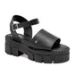 Sandalia Chunky Moramora 103885 Para Mujer Color Negro