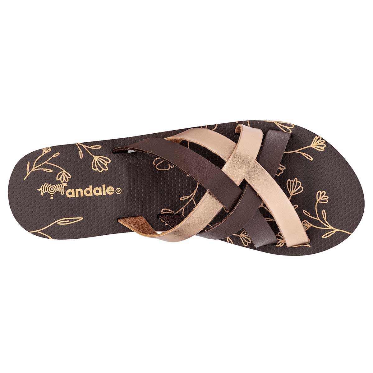 SANDALIA MUJER SIDELETAS MIRNA CAFE ORO ROSA
