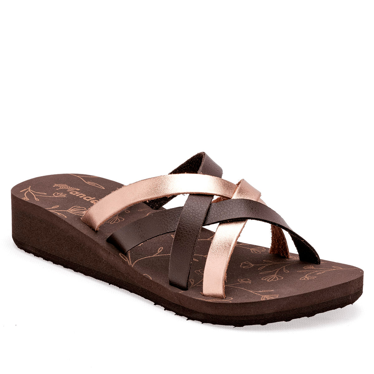 SANDALIA MUJER SIDELETAS MIRNA CAFE ORO ROSA