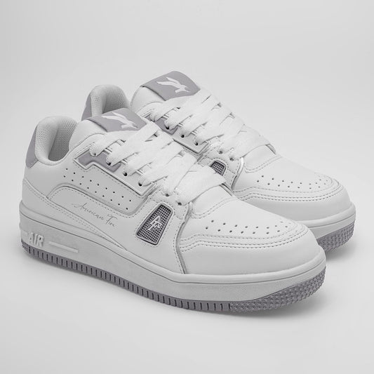 TENIS URBANO JUVENIL AMERICAN FIRE 7123 BLANCO GRIS