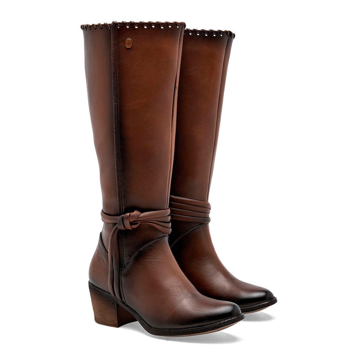 Bota para Mujer marca Moramora Café Tacon 6cm Tubo 36cm