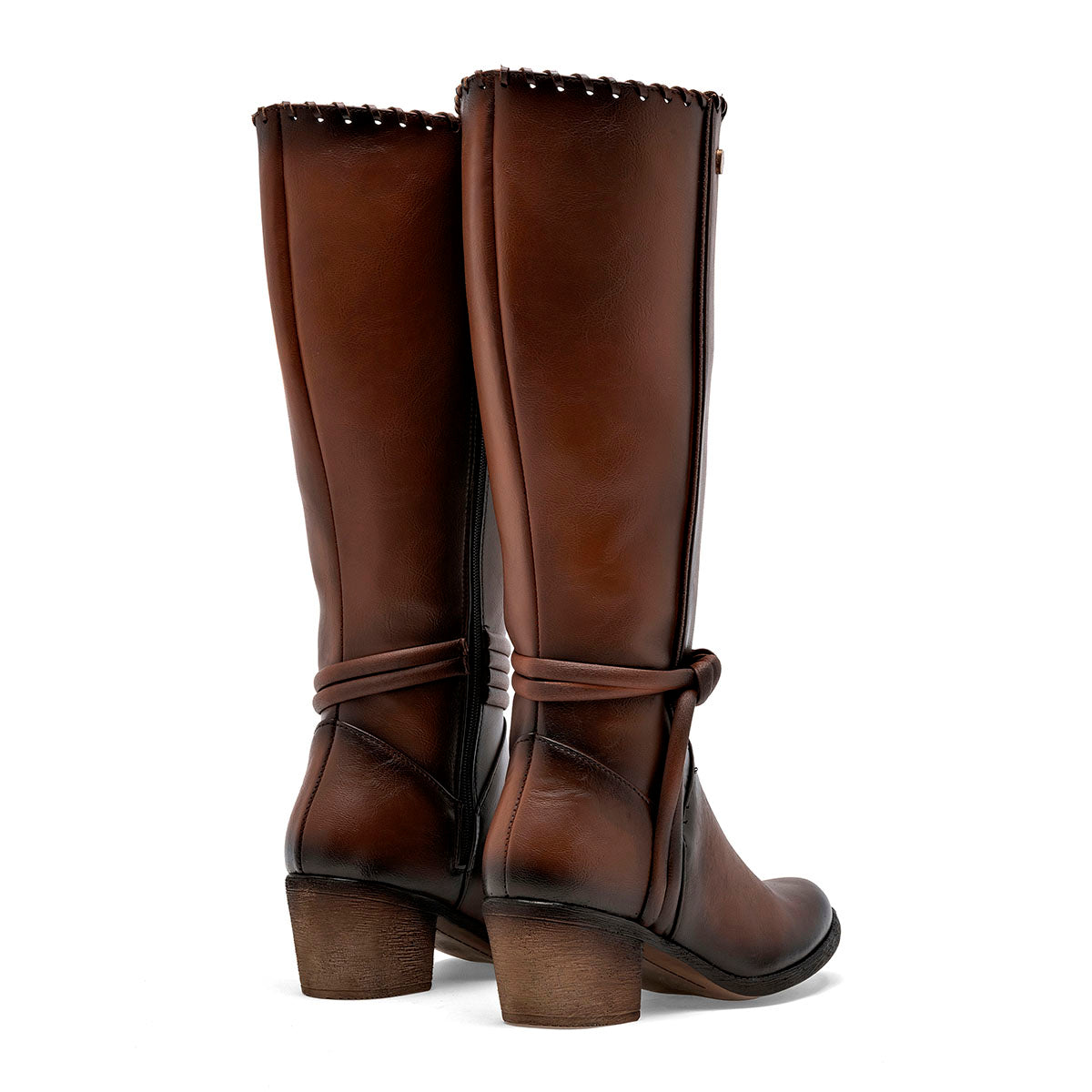 Bota para Mujer marca Moramora Café Tacon 6cm Tubo 36cm