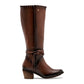 Bota para Mujer marca Moramora Café Tacon 6cm Tubo 36cm