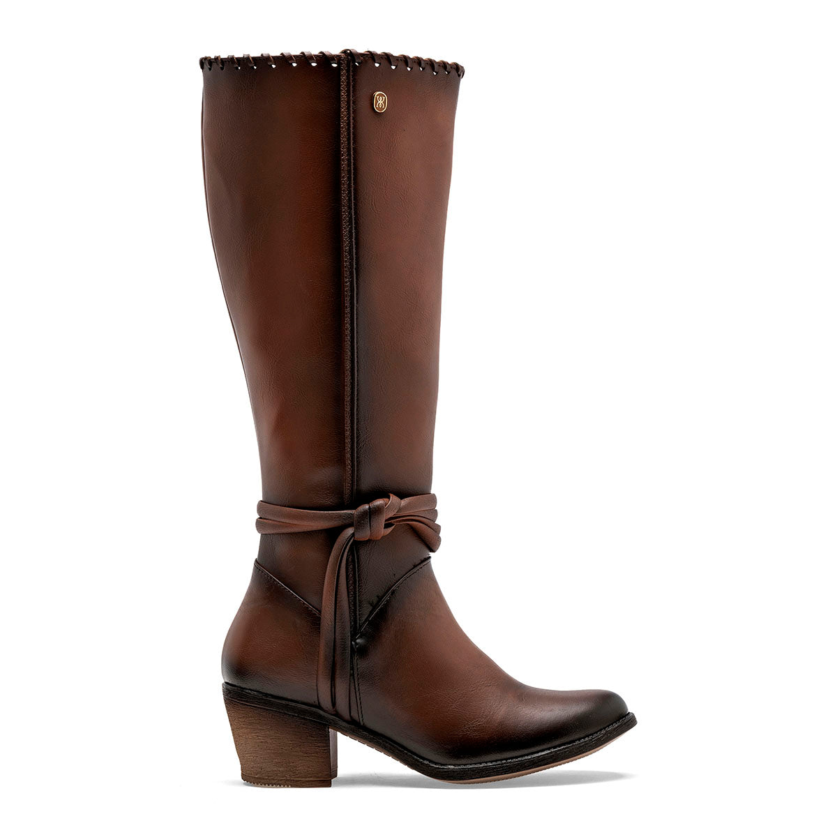 Bota para Mujer marca Moramora Café Tacon 6cm Tubo 36cm